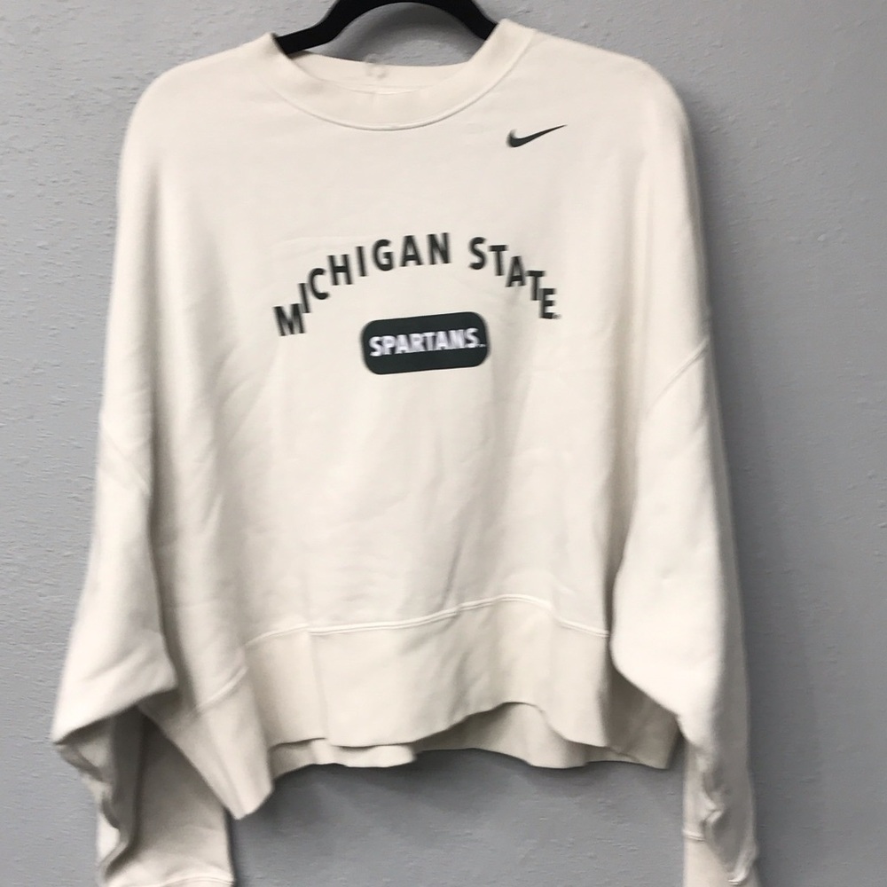 Nike Women's White Michigan State Crew Neck Sweater